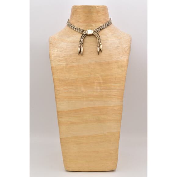 Monet Vintage Choker Chain Necklace Bow Gold Tone Thick Chunky Signed 60s BinBQ - Picture 7 of 12